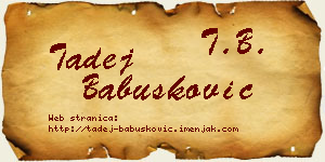 Tadej Babušković vizit kartica